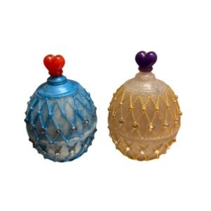 Pick (1) Handmade Heart-Topped Accent Jars with rhinestones